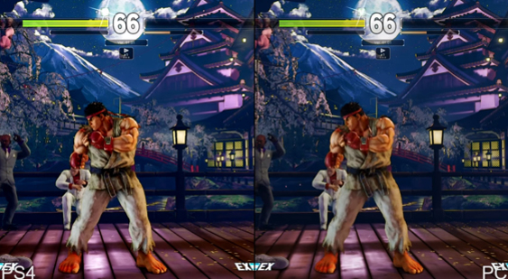Видео сравнения Street Fighter 5 на PS4 и PC