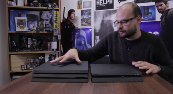 Видео распаковки PS4 Pro, сравнение с PS4 Slim