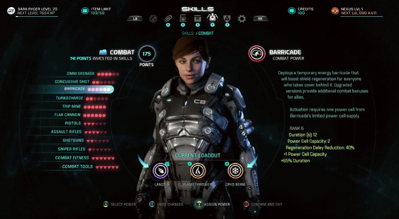 Геймплейное видео Mass Effect: Andromeda - развитие персонажей (русские субтитры)